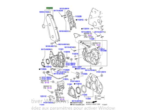 Carter arrière plastique cache distribution KDJ9 KDJ12 KDJ15 Hilux Vigo