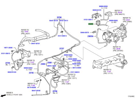Filtre gaz de capteur de pression de turbo Land Cruiser D4-D