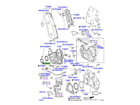 Joint spi pignon pompe à injection sur carter de distribution HDJ100 KDJ9 KDJ12 KDJ15