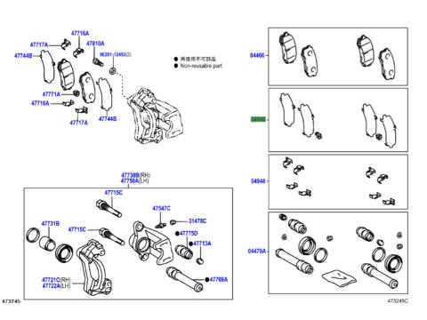 Kit de cales anti grincement / antibruit plaquettes de frein arrière KDJ9 KDJ12 KDJ15