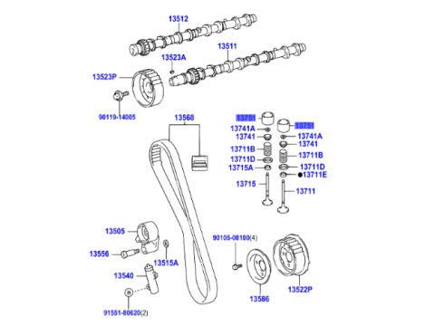 Poussoir soupape 5 06mm KDJ12 KDJ15 GRJ Hilux Vigo