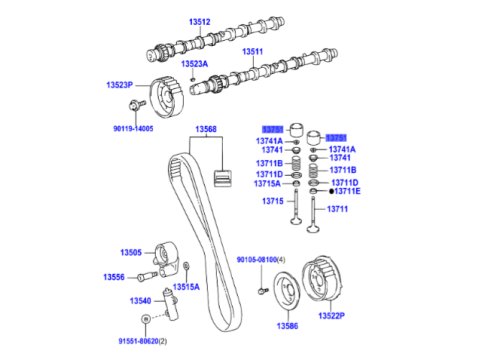 Poussoir soupape 5 16mm KDJ12 KDJ15 GRJ Hilux Vigo