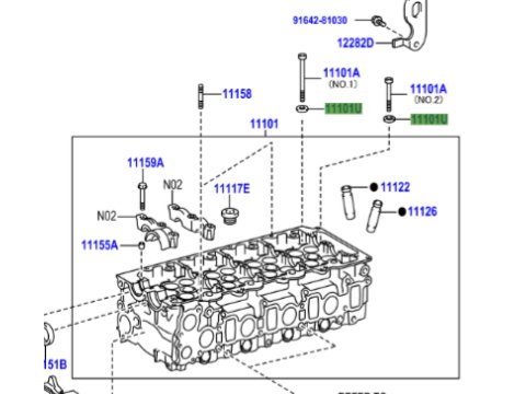 Rondelle de vis de culasse Land Cruiser et Hilux 3.0D4-D 2.5D4-D