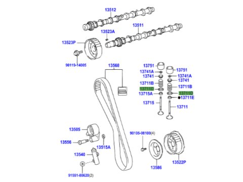 Rondelle appui ressort sur joint queue soupape KDJ9 KDJ12 KDJ15 Hilux Vigo D4-D