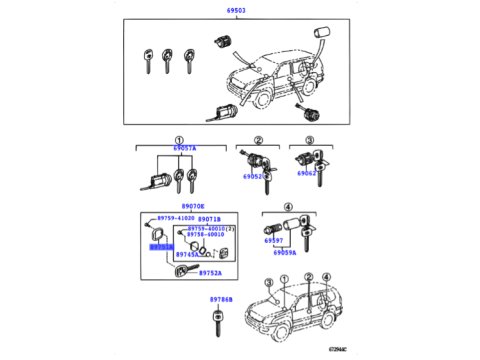 Couvercle de clef en plastique HDJ100 KDJ12#