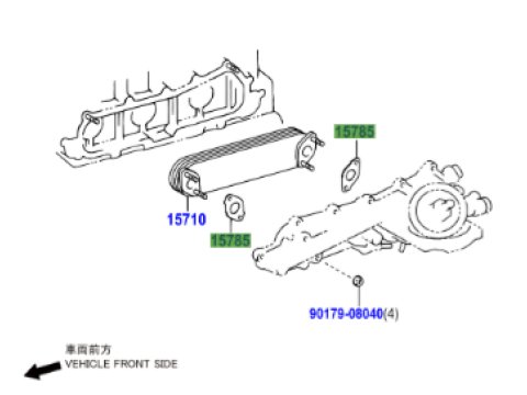 Joint refroidisseur huile moteur KDJ9 KDJ12 KDJ15 Hilux D4-4