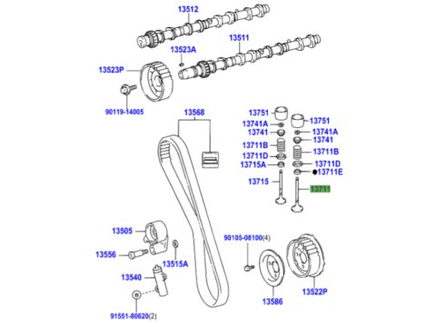Soupape admission KDJ9 KDJ12 KDJ15 Hilux Vigo 3.0D4-D