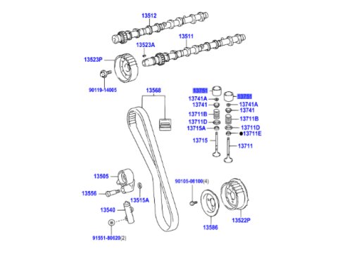 Poussoir soupape 5 32mm KDJ12 KDJ15 GRJ Hilux Vigo