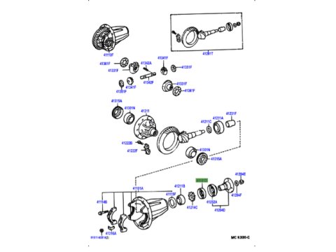 Joint spi tulipe nez de pont arrière Land Cruiser
