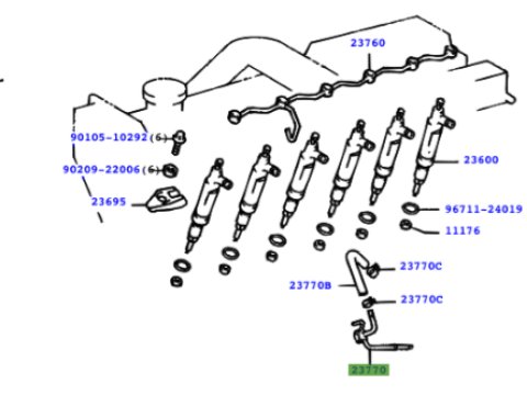 Raccord retour gasoil injecteur HDJ80 HZJ7
