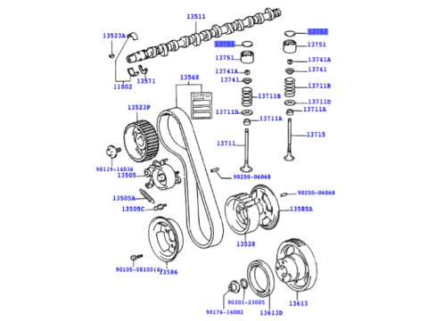 Pastille cale réglage soupapes ep3.0mm motorisations 1HD-T 1KZ-T 1HZ 2LT 3L 5L