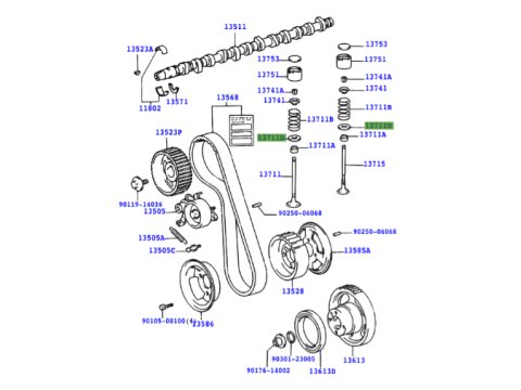 Siège de ressort de soupape HDJ80 12s HZJ7 KZJ9 KZJ7 LJ7