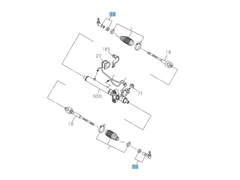 Paire de rotules extérieures de biellette de direction Isuzu DMax I / DMax II / DMax III 2007-2023