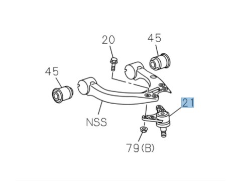 Rotule de suspension supérieure avant Isuzu DMax III 2020+