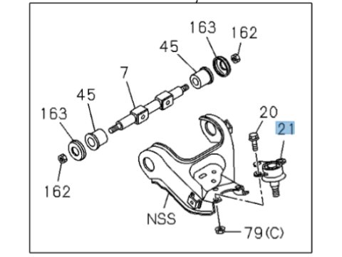 Rotule de suspension supérieure avant Isuzu DMax I 2003-2012