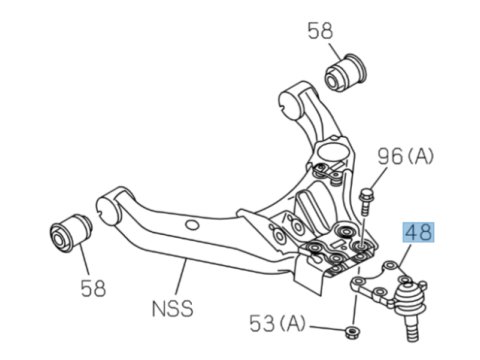 Rotule de suspension inférieure avant Isuzu DMax I / DMax II / DMax III 2004+