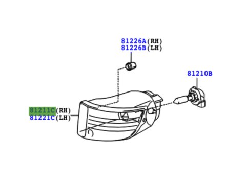 Antibrouillard avant droit Land Cruiser KDJ12