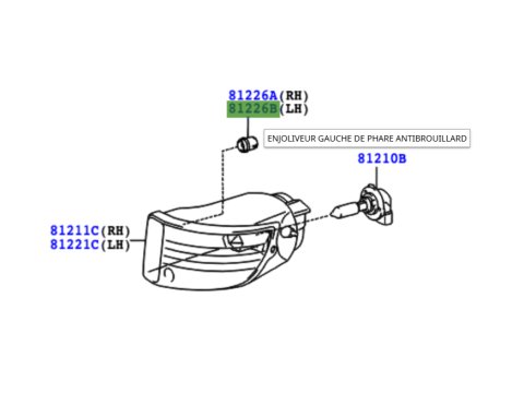 Clip plastique antibrouillard KDJ12