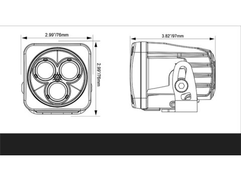 Kit 2x21W VisionX 3.0 Square Cannon Leds - 2x1575lm