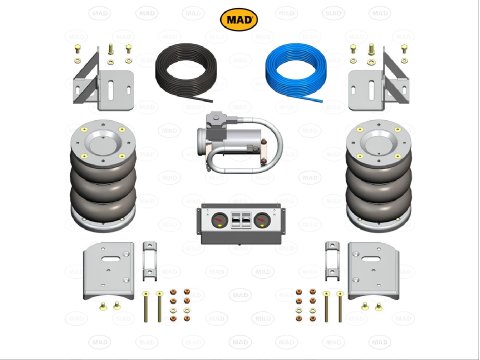 Kit boudins pneumatiques renfort lames MAD Air Master Comfort pour Toyota Hilux Revo