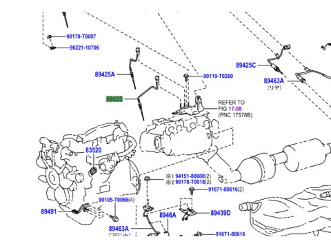 Sonde No1 de température échappement sur filtre à particules Hilux Revo et GDJ15