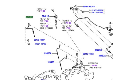Sonde No3 de température échappement sur filtre à particules Hilux Revo et GDJ15
