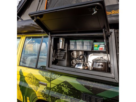 Kit d'aménagement cuisine pour coffre de rangement latéral gauche Toyota GRJ76 Alu-Cab
