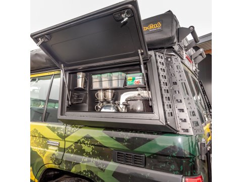 Kit d'aménagement cuisine pour coffre de rangement latéral gauche Toyota GRJ76 Alu-Cab