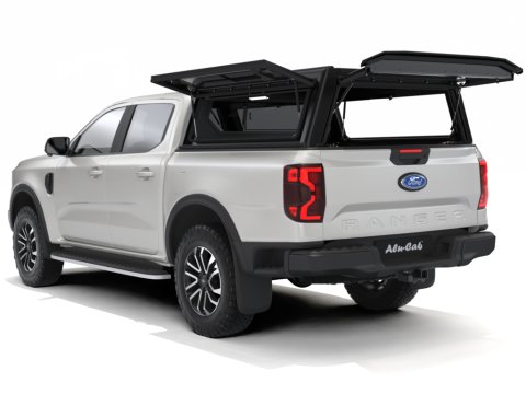 Hardtop Contour noir lisse avec fenêtre latérale Ford Ranger 2023+ double cab Alu-Cab