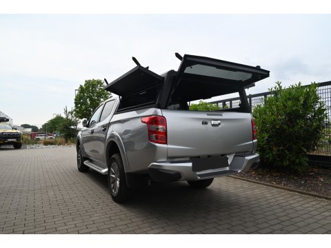 Hardtop Contour noir lisse sans fenêtre latérale pour Mitsubishi L200 2016+ DC Alu-Cab