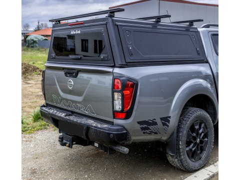 Hardtop Contour noir lisse sans fenêtre latérale pour Nissan Navara NP30 EU 2015+ double cabine Alu-Cab