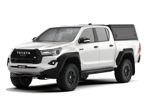 Hardtop Contour noir lisse sans fenêtre latérale pour Toyota Hilux Revo 2016+ double cabine Alu-Cab