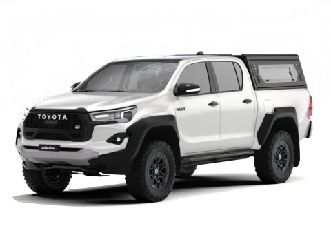 Hardtop Contour noir lisse avec fenêtre latérale pour Toyota Hilux Revo 2016+ double cabine Alu-Cab