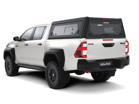 Hardtop Contour noir lisse avec fenêtre latérale pour Toyota Hilux Revo 2016+ double cabine Alu-Cab