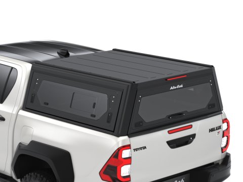 Hardtop Contour noir lisse avec fenêtre latérale pour Toyota Hilux Revo 2016+ double cabine Alu-Cab