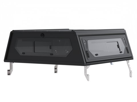 Hardtop Contour noir lisse avec fenêtre latérale pour Toyota Hilux Revo 2016+ double cabine Alu-Cab