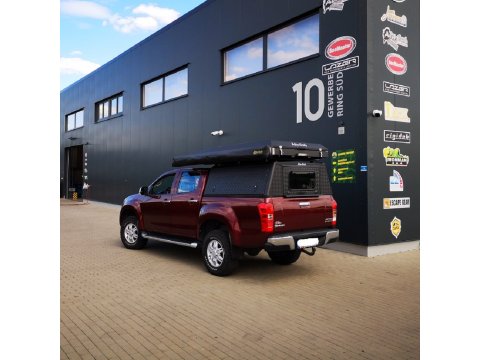 Hardtop Adventure noir strié Isuzu D-Max 2012-2020 double cabine Alu-Cab