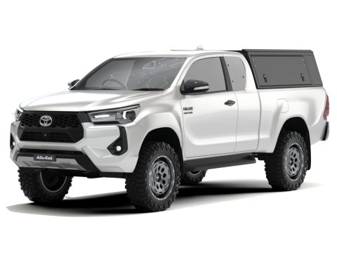 Hardtop Explorer Guard aluminium noir lisse Toyota Hilux Revo extra cabine Alu Cab