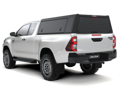 Hardtop Explorer Guard aluminium noir lisse Toyota Hilux Revo extra cabine Alu Cab