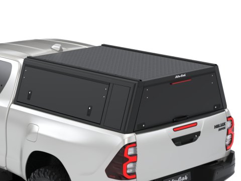 Hardtop Explorer Guard aluminium noir lisse Toyota Hilux Revo extra cabine Alu Cab