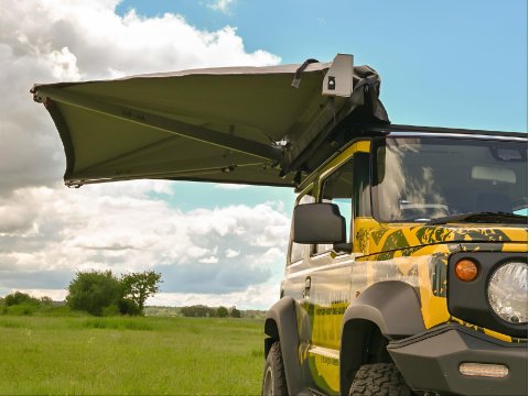Auvent Alu-Cab autoportant côté droit en aluminium 2 m