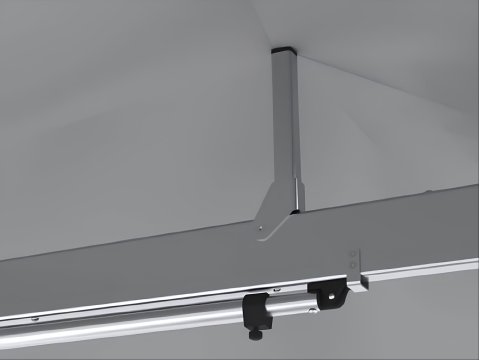 Auvent Alu-Cab autoportant côté droit en aluminium 2 m