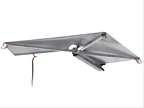 Auvent Alu-Cab autoportant côté droit en aluminium 2 m