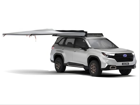 Auvent Aluc-Cab autoportant en aluminium 180° côté droit