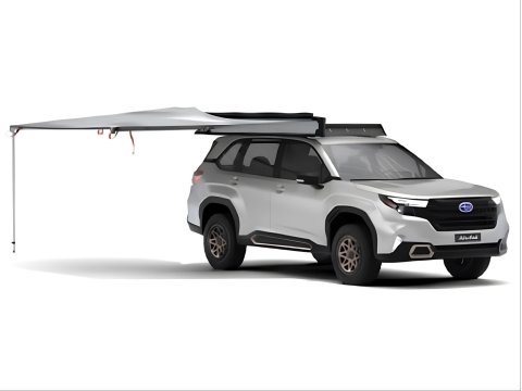 Auvent Aluc-Cab autoportant en aluminium 180° côté droit