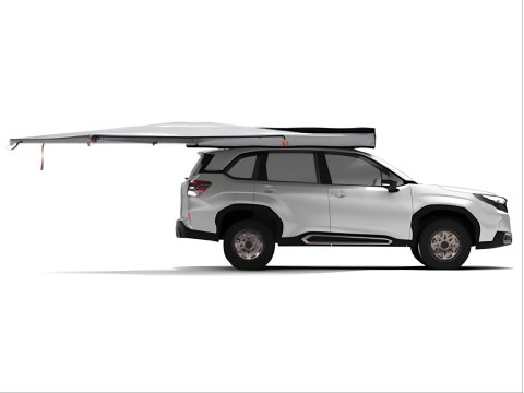 Auvent Aluc-Cab autoportant en aluminium 180° côté droit