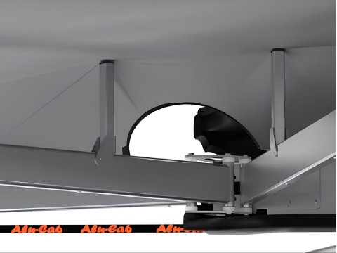 Auvent Aluc-Cab autoportant en aluminium 180° côté droit