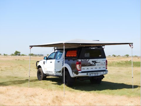 Auvent Alu-Cab autoportant en aluminium 270° côté gauche