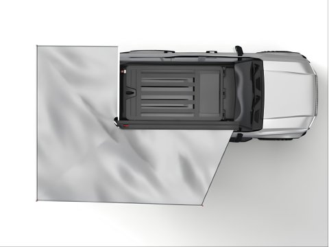 Auvent Alu-Cab autoportant en aluminium 270° côté droit