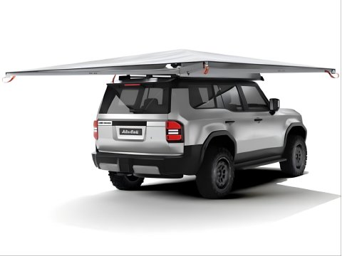 Auvent Alu-Cab autoportant en aluminium 270° côté droit